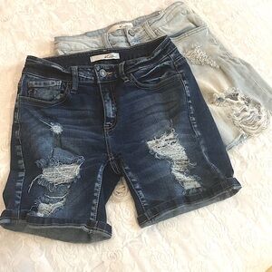 KanCan denim jean shorts, 2 pairs, Estilo style, dark & light wash